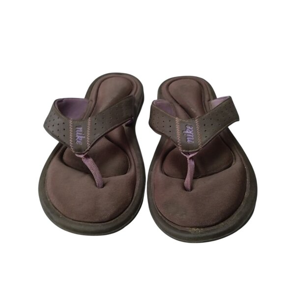 Nike Comfort Footbed Women's Size 10 Brown Thong Slip On Flip Flop Sandals - Picture 2 of 5